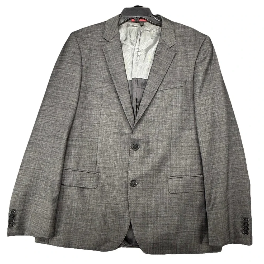 HUGO BOSS Mens‎ 42R Gray Angelico Super 140 Wool Blazer Sport Coat